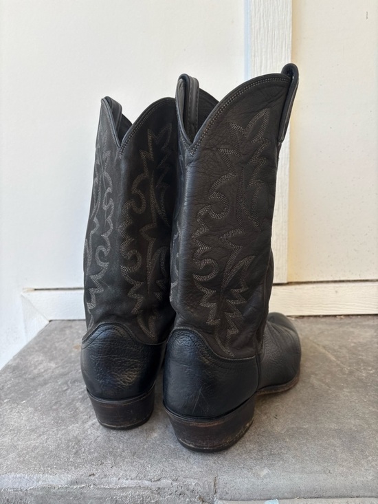 Dan Post Black Leather Western Cowboy Boots Mens 10.5 D Classic Embroidered main image 9